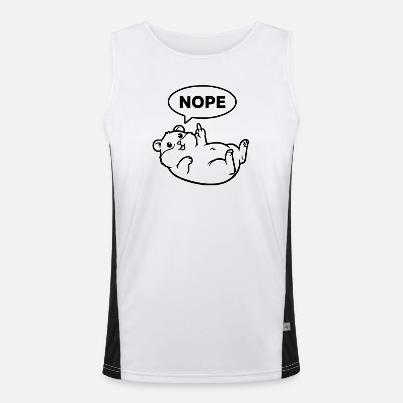 Hamster Mittelfinger Nope Lineart Funktionelles Kontrast-Tank Top für Männer 