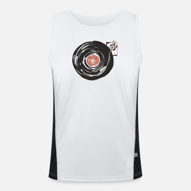 Vinyl Schallplatte Retro Funktionelles Kontrast-Tank Top für Männer 