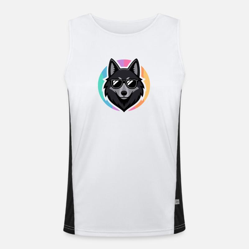 Wolf chic sunglasses Men's Functional Contrast Tank Top 