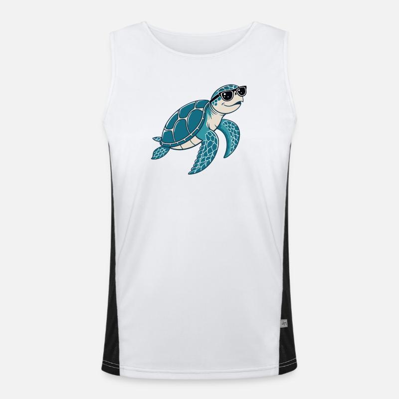 Turtle chic eyeglasses Men's Functional Contrast Tank Top 