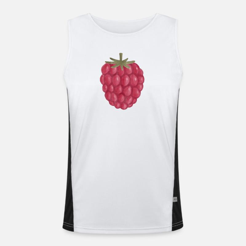 Raspberry Watercolor Men's Functional Contrast Tank Top 