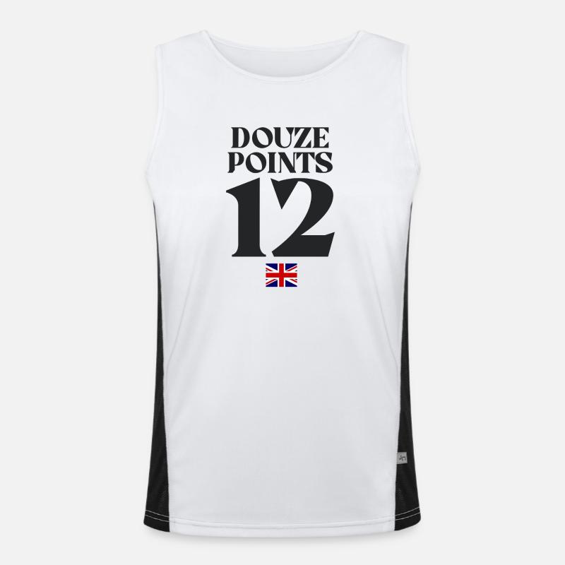 Douze Points Eurovision  - Men's Functional Contrast Tank Top  - white/black