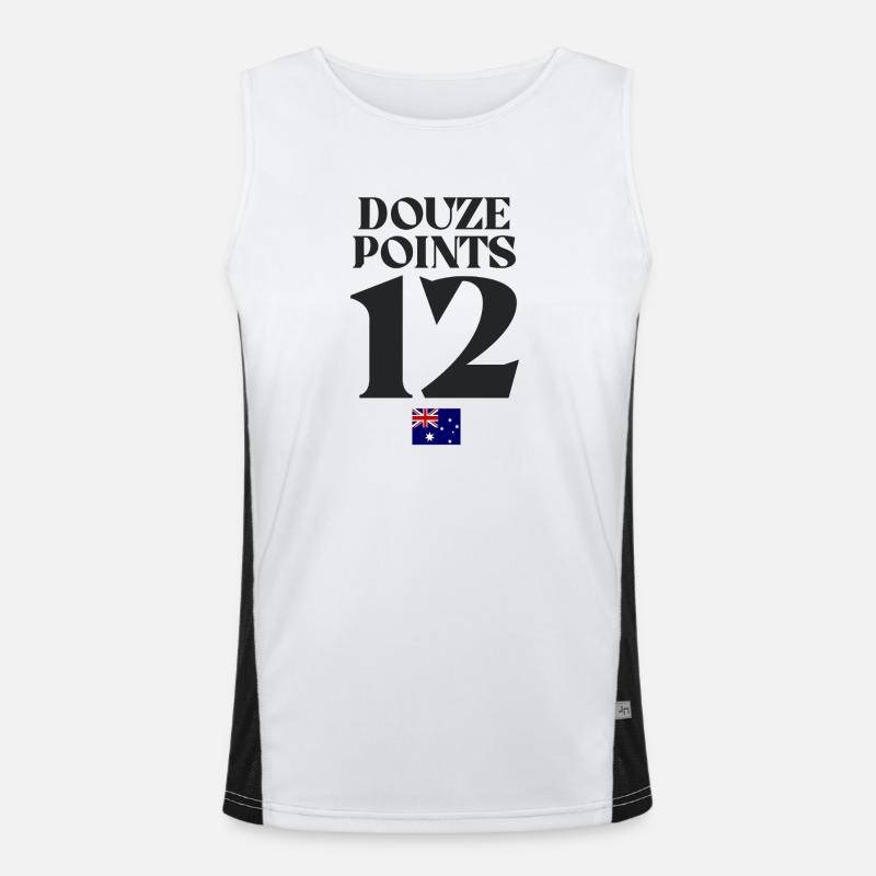 Twelve Points Australia Eurovision Funktionelles Kontrast-Tank Top für Männer 