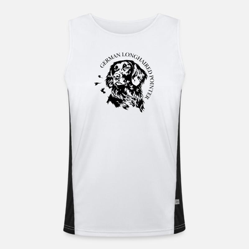 German Longhaired Pointer Jagdhunde Hunde Wilsigns Funktionelles Kontrast-Tank Top für Männer 