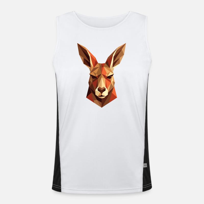 Kangaroo Australia Outback Wild Cute Kangaroos Men's Functional Contrast Tank Top 
