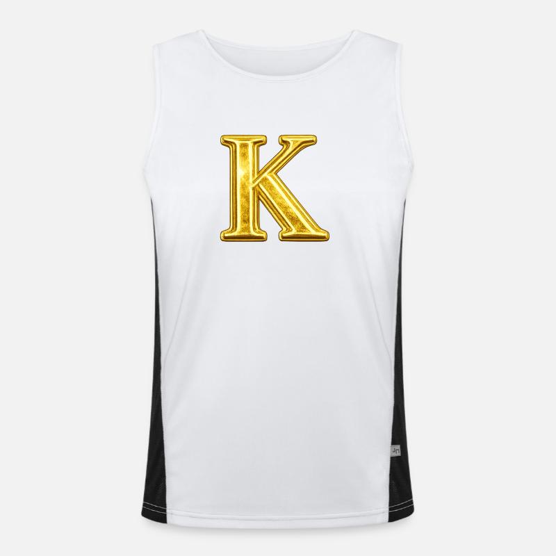 K Goldenes Monogramm Funktionelles Kontrast-Tank Top für Männer 