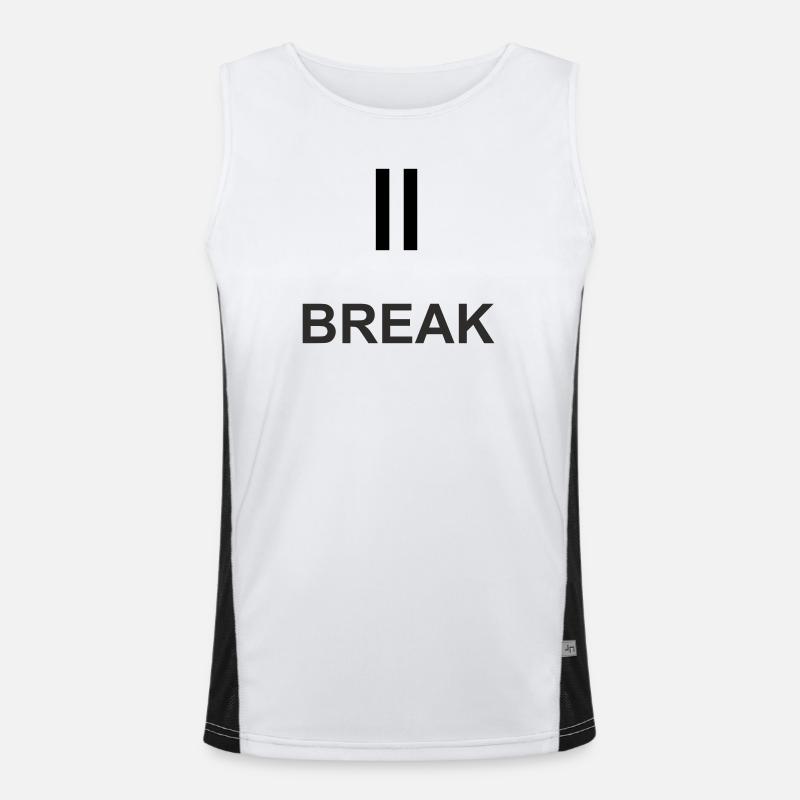 Pause sign "BREAK" – minimalist work & ch Men's Functional Contrast Tank Top 
