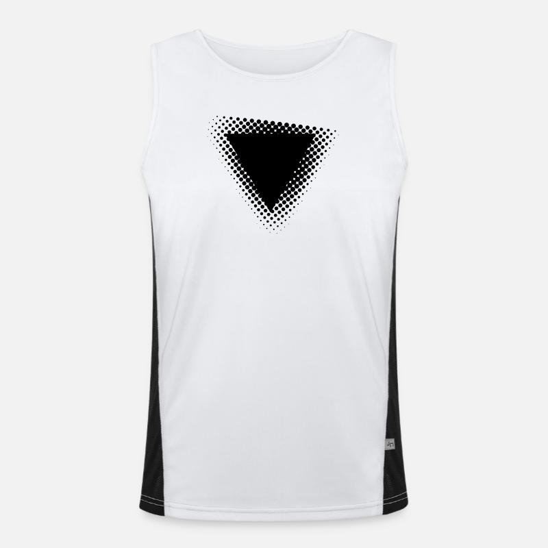 geometric triangle dots design - Men's Functional Contrast Tank Top  - white/black