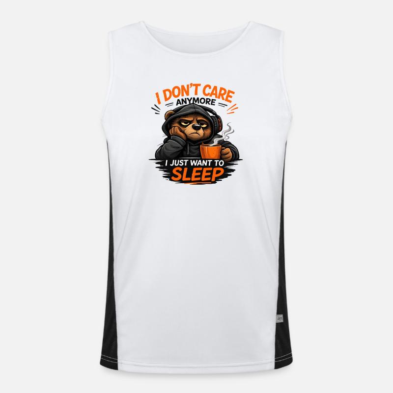 Grumpy Bear Schlaf-Tee Design Funktionelles Kontrast-Tank Top für Männer 