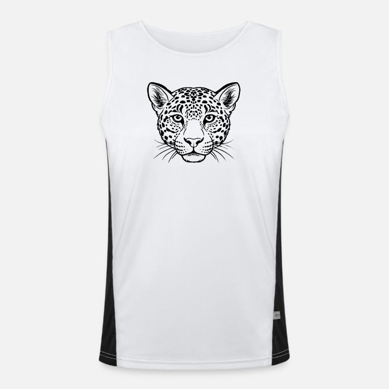 Leopardengesicht Funktionelles Kontrast-Tank Top für Männer 