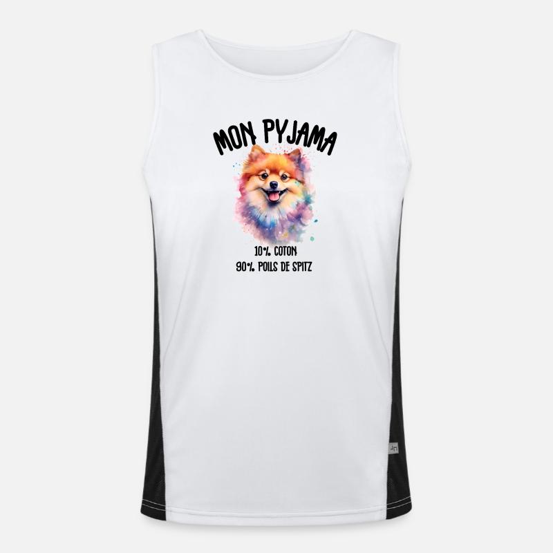 Pyjama Chien Spitz Poméranie Drôle  Débardeur respirant contrasté Homme 