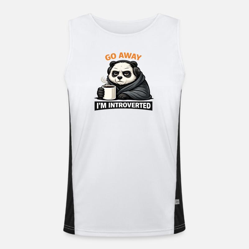 Introvertierter Panda Kaffee-Tee Funktionelles Kontrast-Tank Top für Männer 