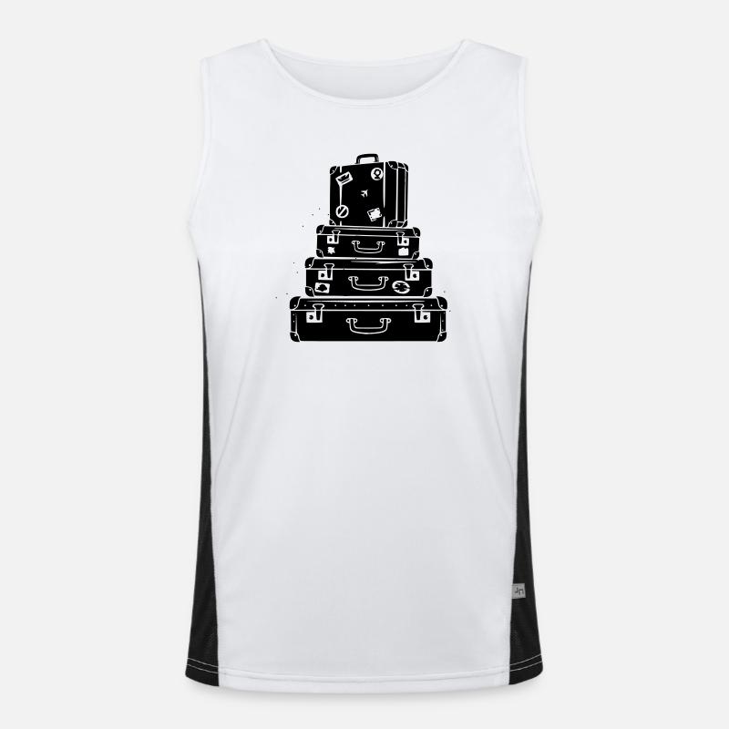Suitcase Stack Vintage Travel Men's Functional Contrast Tank Top 