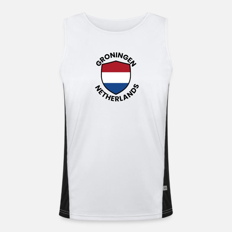 Drapeau du Bouclier de Groningue Débardeur respirant contrasté Homme 
