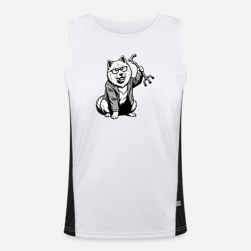 Eurasier | Grumpy Funktionelles Kontrast-Tank Top für Männer 
