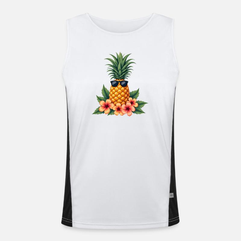 Ananas Funktionelles Kontrast-Tank Top für Männer 