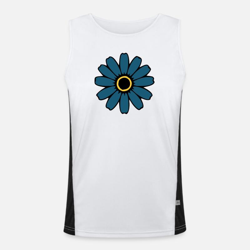  Blaue Blume Blumen Blüte Wildblumen Hippie Funktionelles Kontrast-Tank Top für Männer 
