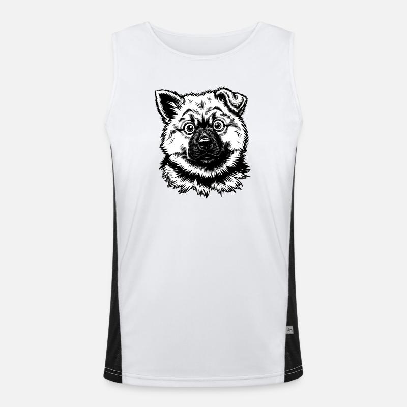 Eurasier | Welpe Funktionelles Kontrast-Tank Top für Männer 