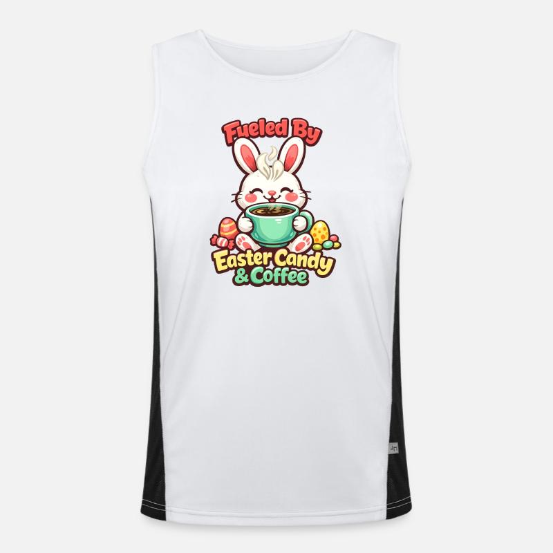 Bunny Bunny Spring Summer Easter Garden - Men's Functional Contrast Tank Top  - white/black