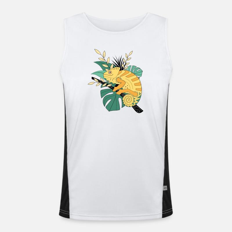 Buntes Chamäleon Funktionelles Kontrast-Tank Top für Männer 