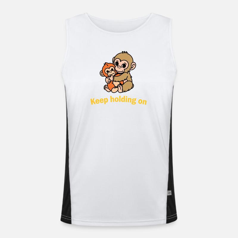Keep Holding On Monkeys Men's Functional Contrast Tank Top 