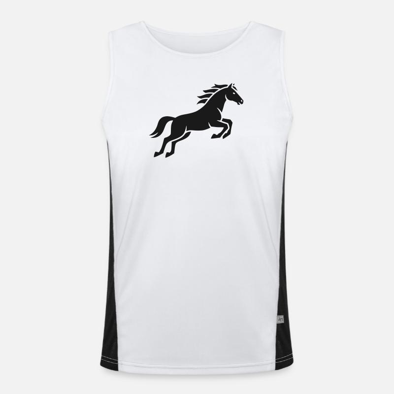 Springendes Pferd Silhouette Funktionelles Kontrast-Tank Top für Männer 