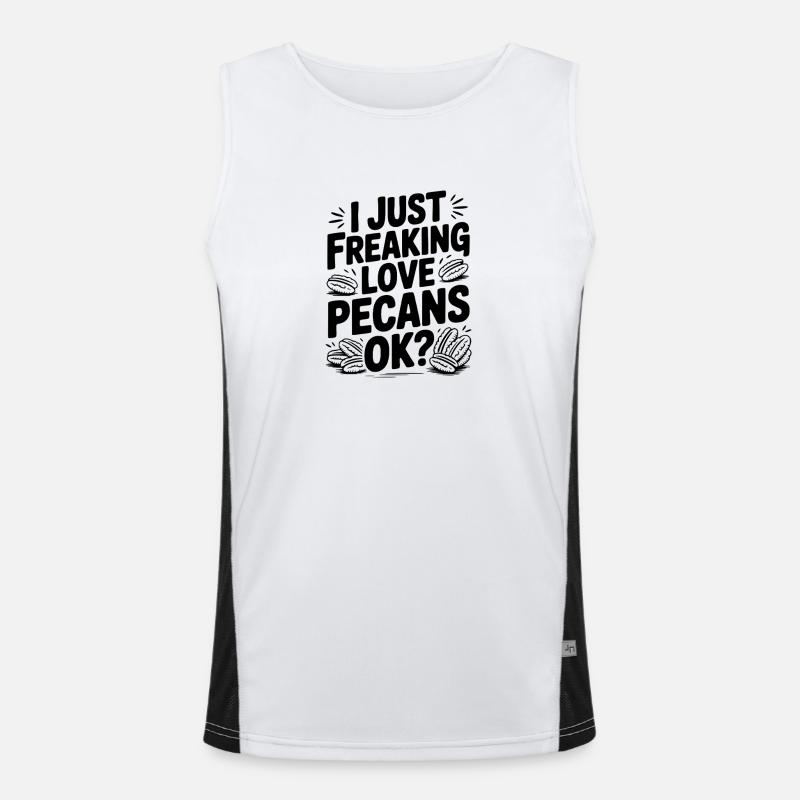 I Just Freaking Love Pecans Ok? - Men's Functional Contrast Tank Top  - white/black