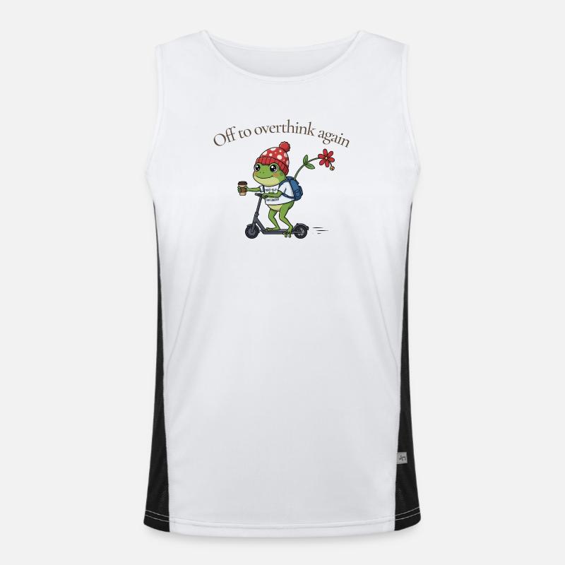 Toad-ally caffeinated frog - Men's Functional Contrast Tank Top  - white/black