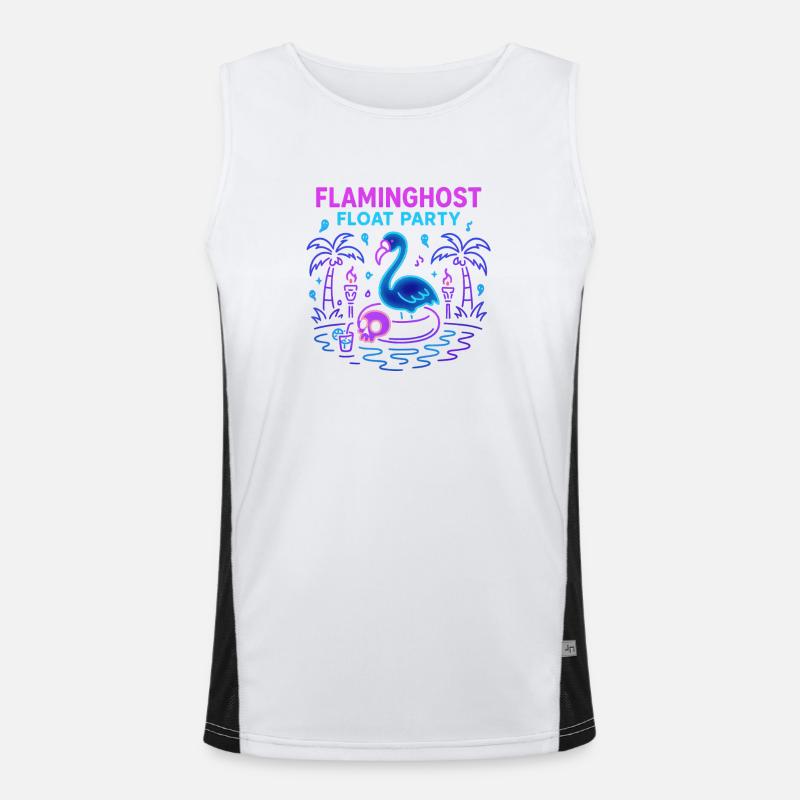 Flaminghost Float Party Halloween Pool Funktionelles Kontrast-Tank Top für Männer 
