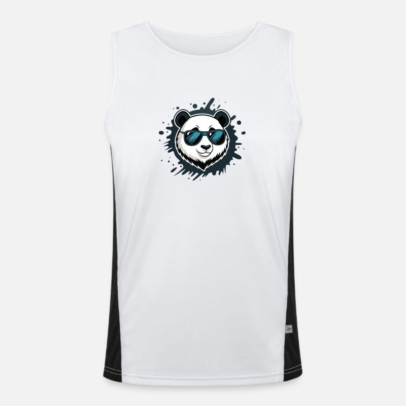 Panda Blue Graffiti-Brille Funktionelles Kontrast-Tank Top für Männer 