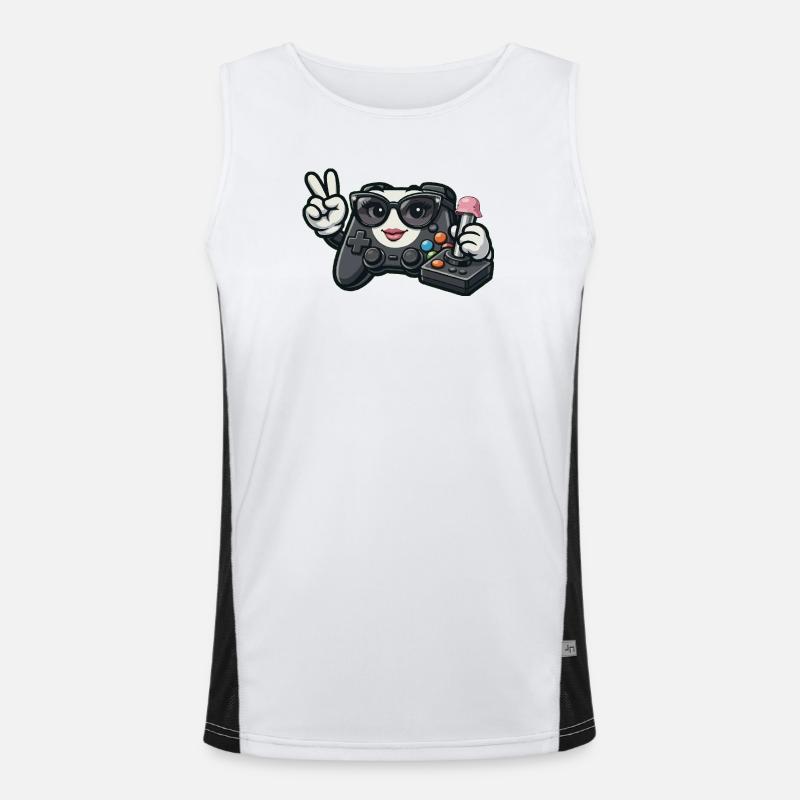 Kawaii WWII-Spielcontroller Funktionelles Kontrast-Tank Top für Männer 