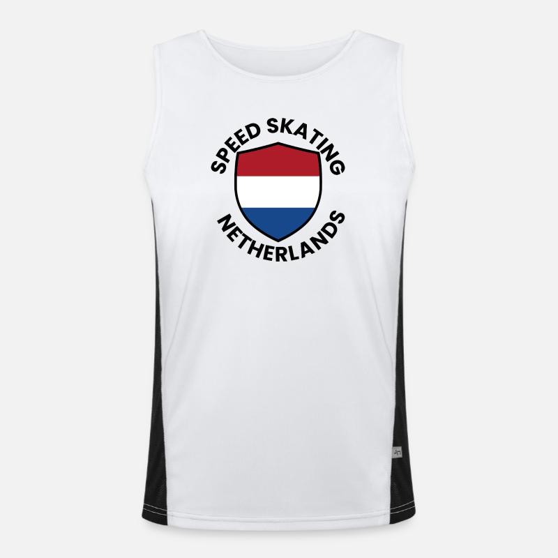 Speedskate Netherlands Shield Funktionelles Kontrast-Tank Top für Männer 