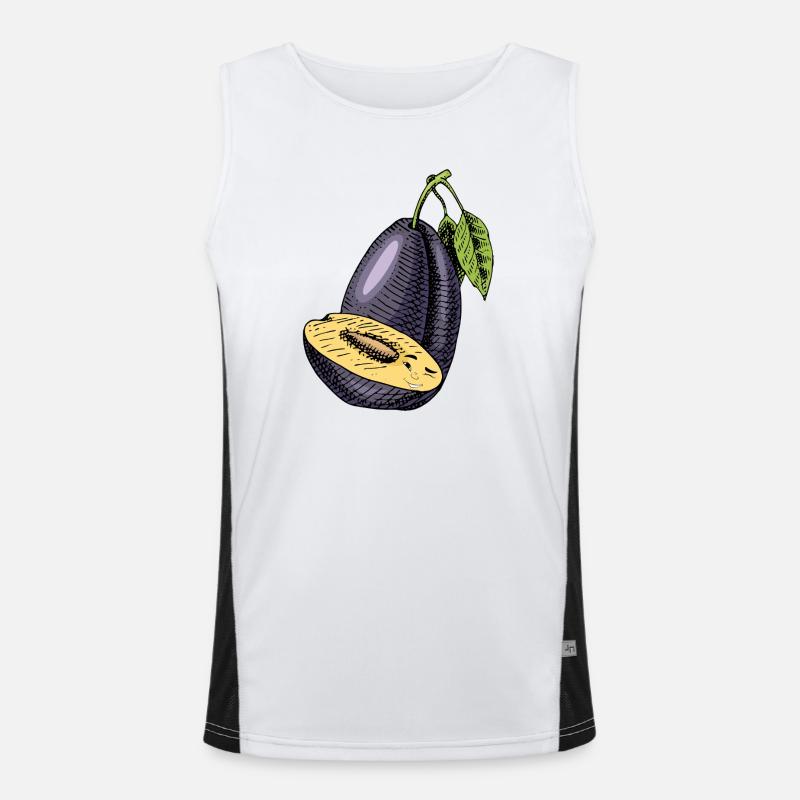  Pflaume Obst Funktionelles Kontrast-Tank Top für Männer 