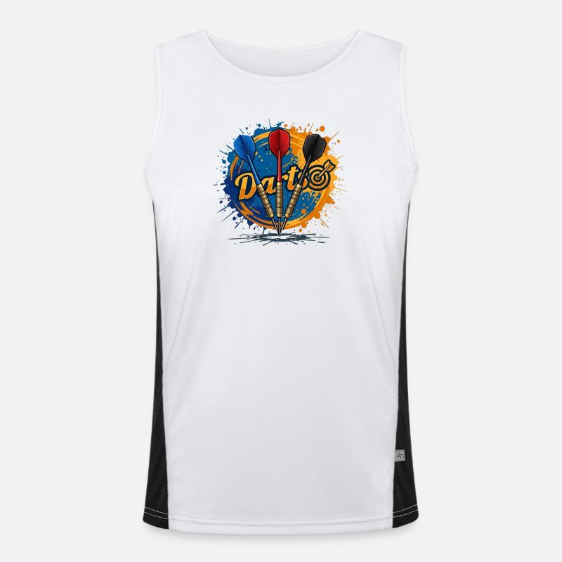 Dartsplash - Men's Functional Contrast Tank Top - white/black