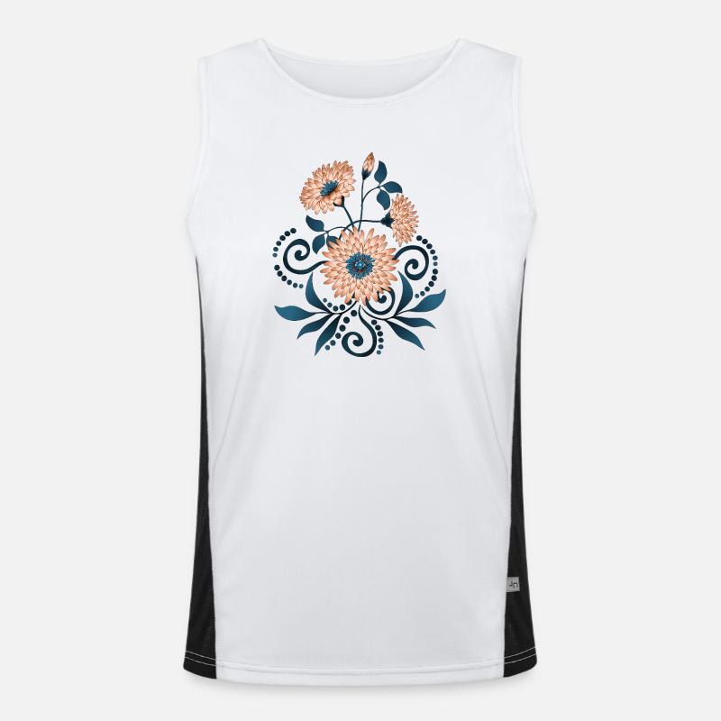 blomster - Funksjonell kontrast-singlet for menn  - hvit/svart