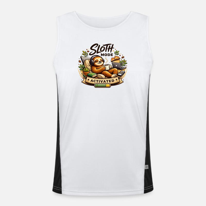 Sloth Mode Activated: Cozy Tech Men's Functional Contrast Tank Top 