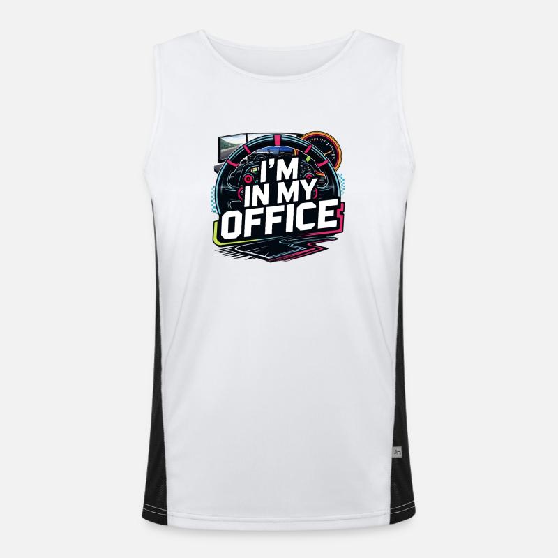 Je suis dans mon bureau - Débardeur respirant contrasté Homme  - blanc/noir