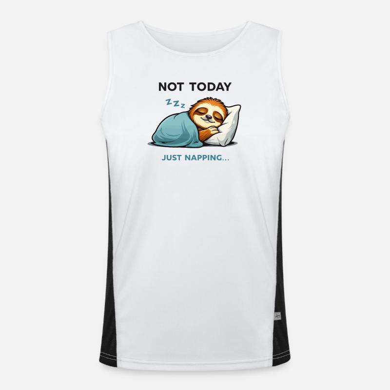 Nicht heute Faultier-Nickerchen-Tee Funktionelles Kontrast-Tank Top für Männer 