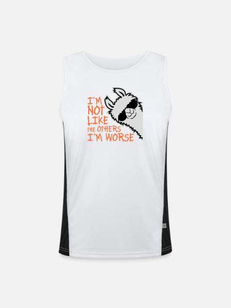 Lama-solbriller ikke som de andre Jeg er værre - Funktionel kontrast tanktop til herrer  - hvid/sort