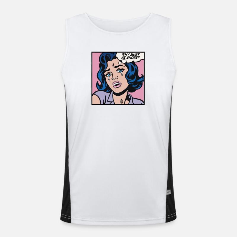 Why must he snore? Men's Functional Contrast Tank Top 