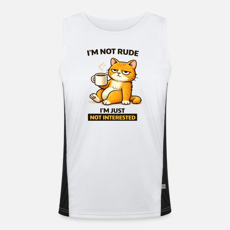 Mürrische Katzenkaffee-Einstellung Funktionelles Kontrast-Tank Top für Männer 