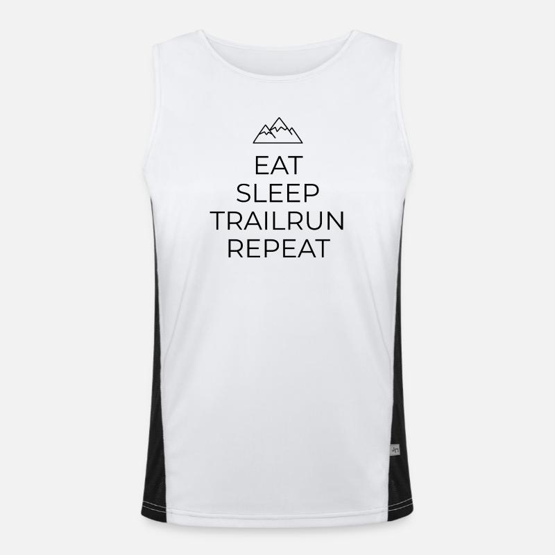 Conception de maillots de trail - Manger - Dormir - Trail Run Débardeur respirant contrasté Homme 