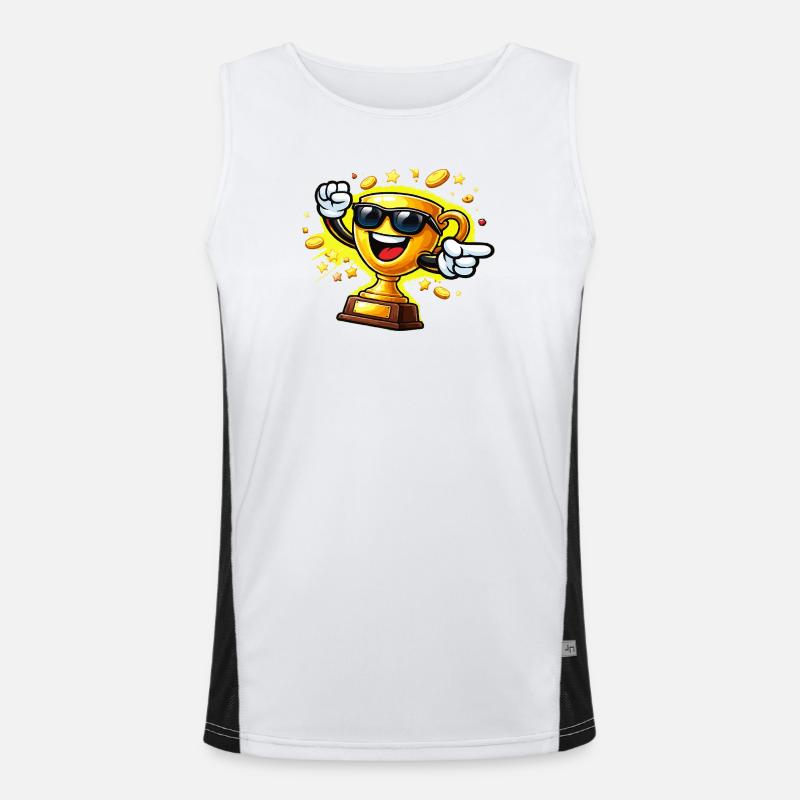 Goldene Trophäe mit Sonnenbrille Funktionelles Kontrast-Tank Top für Männer 