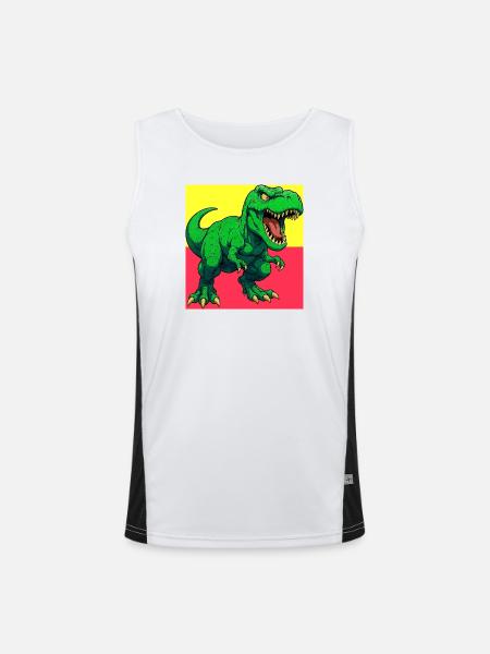 dinosaur - Men's Functional Contrast Tank Top  - white/black
