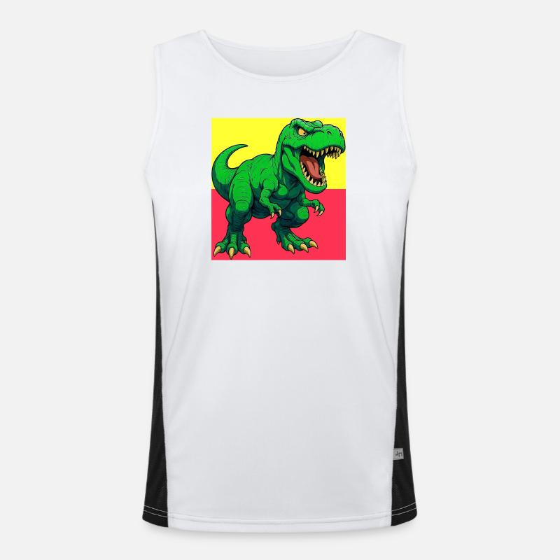 dinosaur - Men's Functional Contrast Tank Top  - white/black