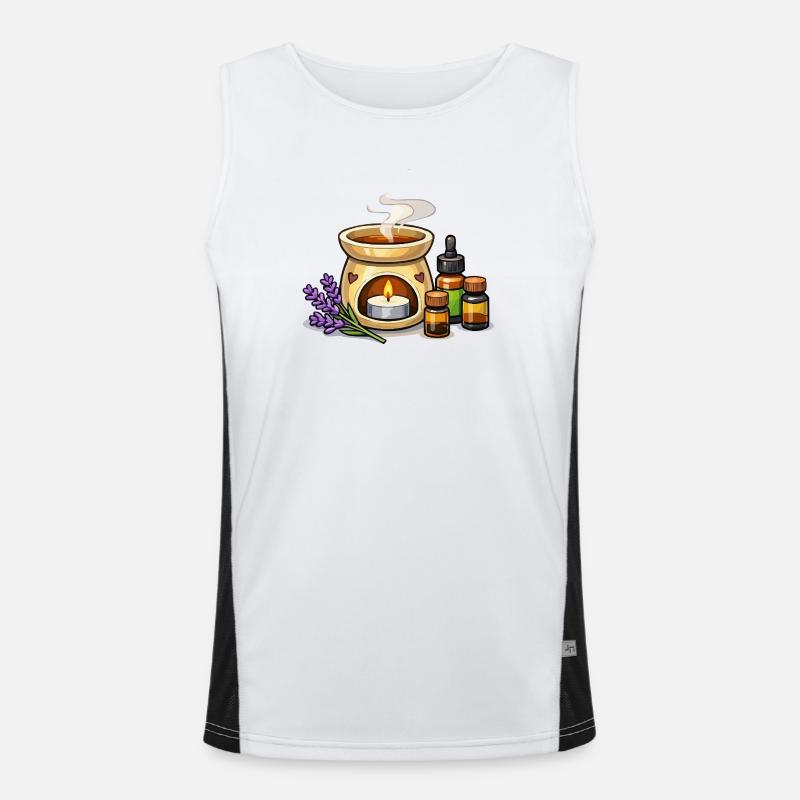 Lavender Scented Candle Warmer Set Men's Functional Contrast Tank Top 