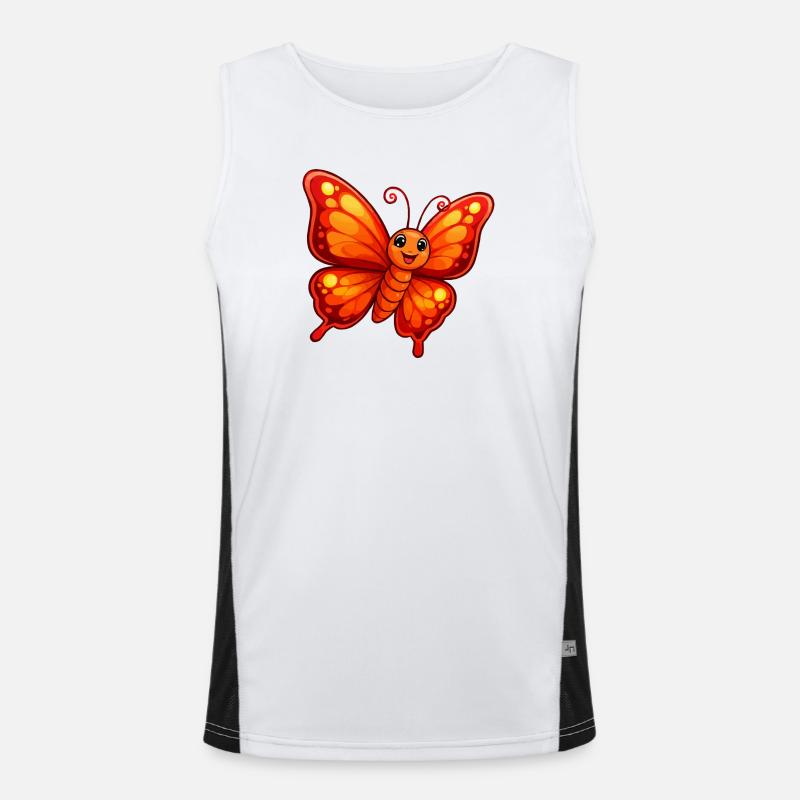 Orange Butterfly Men's Functional Contrast Tank Top 