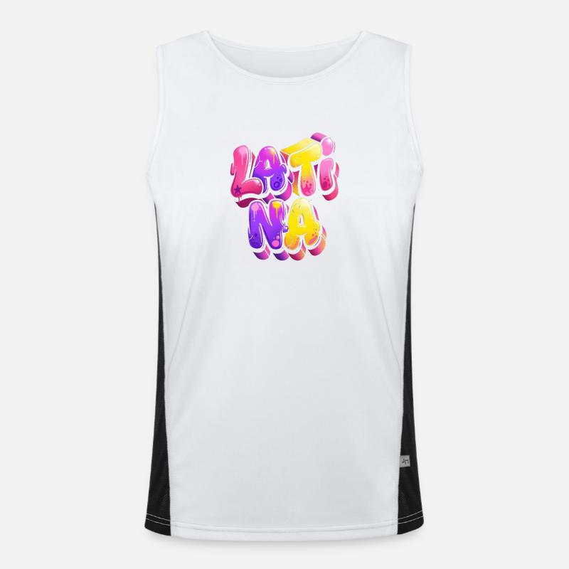 Neon Graffiti Lettering Gradient Men's Functional Contrast Tank Top 