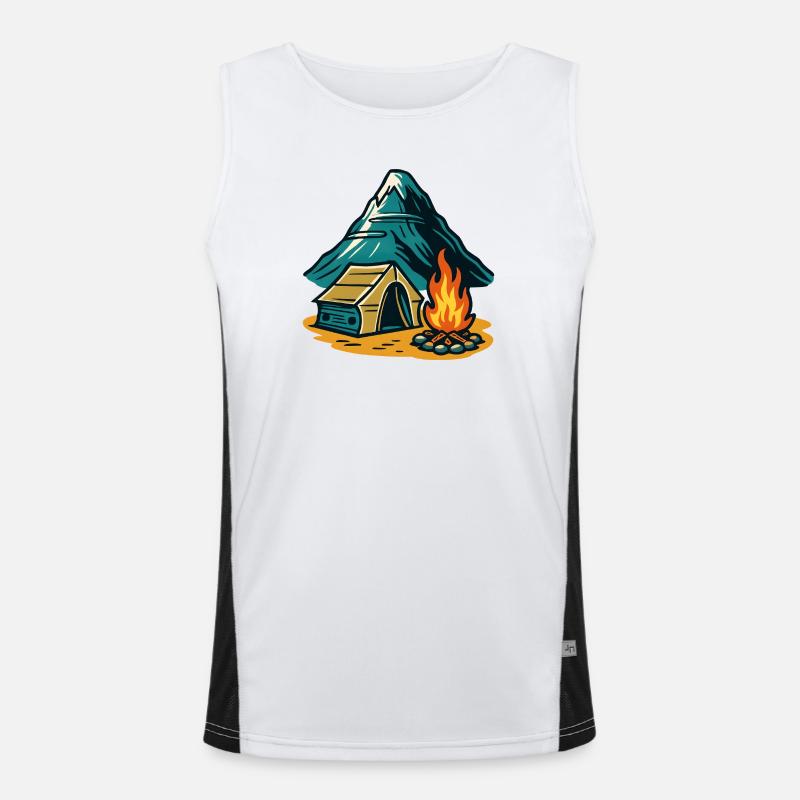 Mountain camping fire pit Men's Functional Contrast Tank Top 