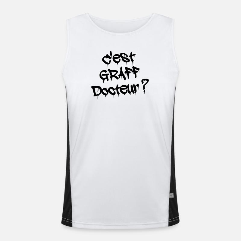 IST ES GRAFFITI, DOKTOR? Funktionelles Kontrast-Tank Top für Männer 